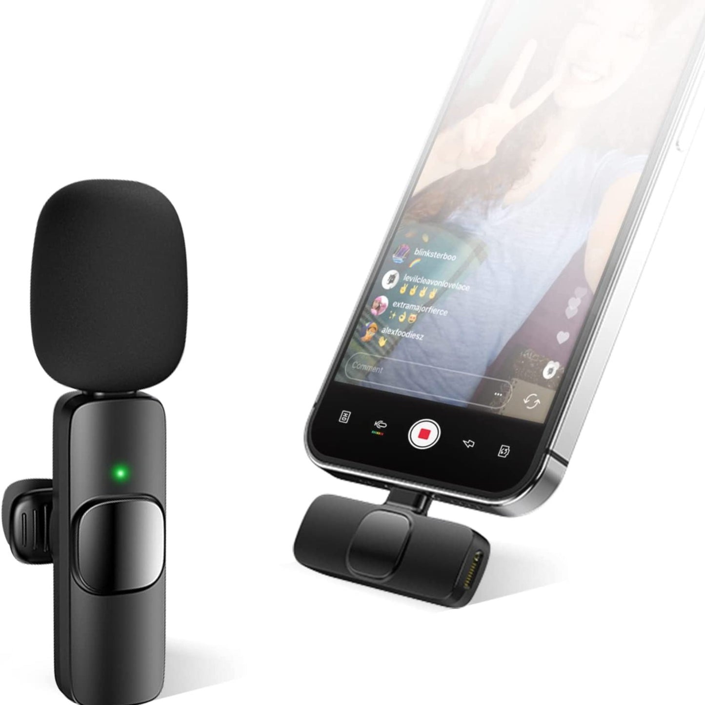 Wireless Lapel Microphone For IPhone IPad Professional Wireless Clip Mic - Cordless Omnidirectional Condenser Recording Mic For Interview Video Podcast Vlog YouTube