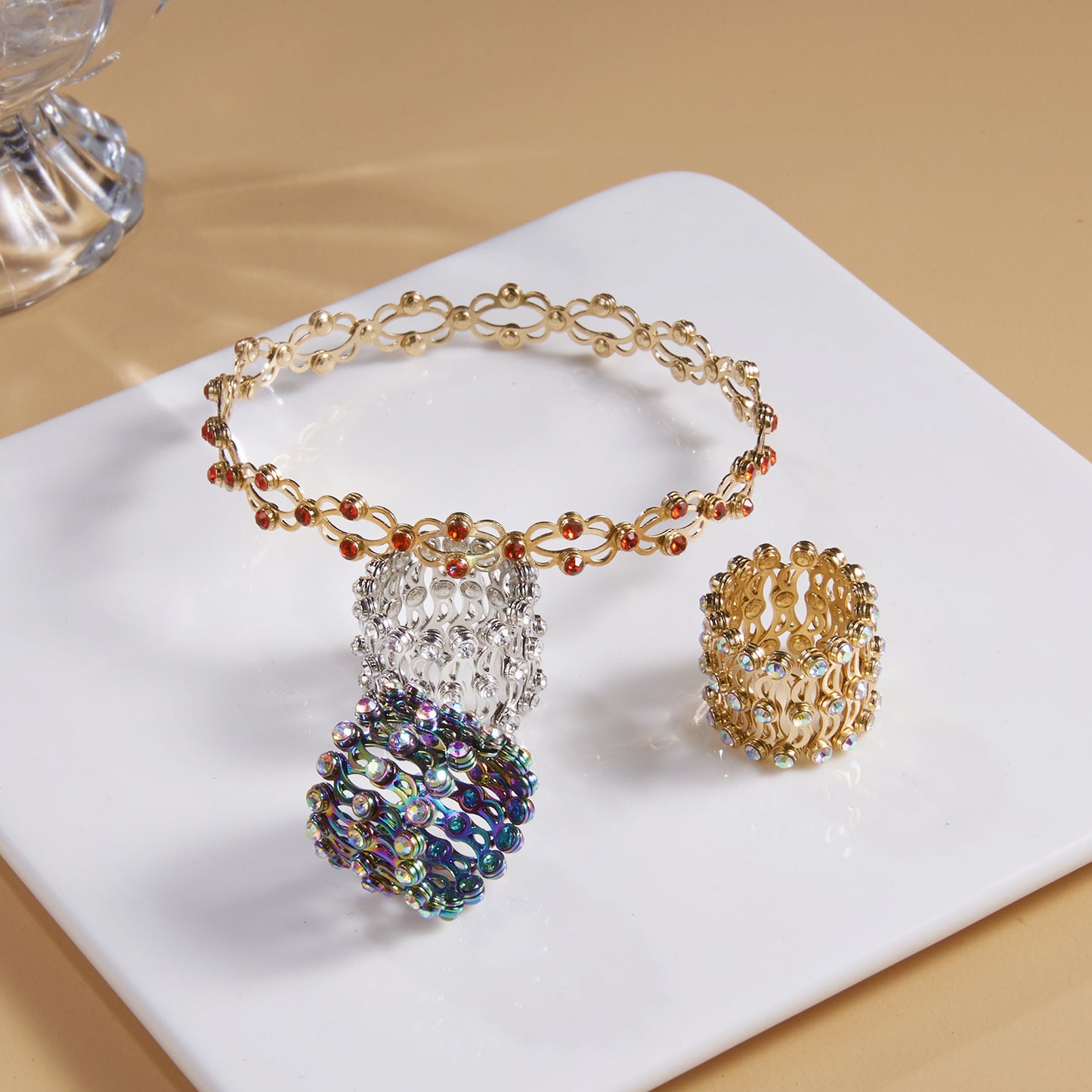 2 In 1 Folding Retractable Rings Bracelet