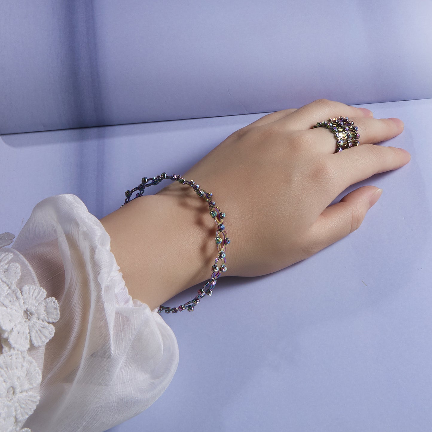 2 In 1 Folding Retractable Rings Bracelet
