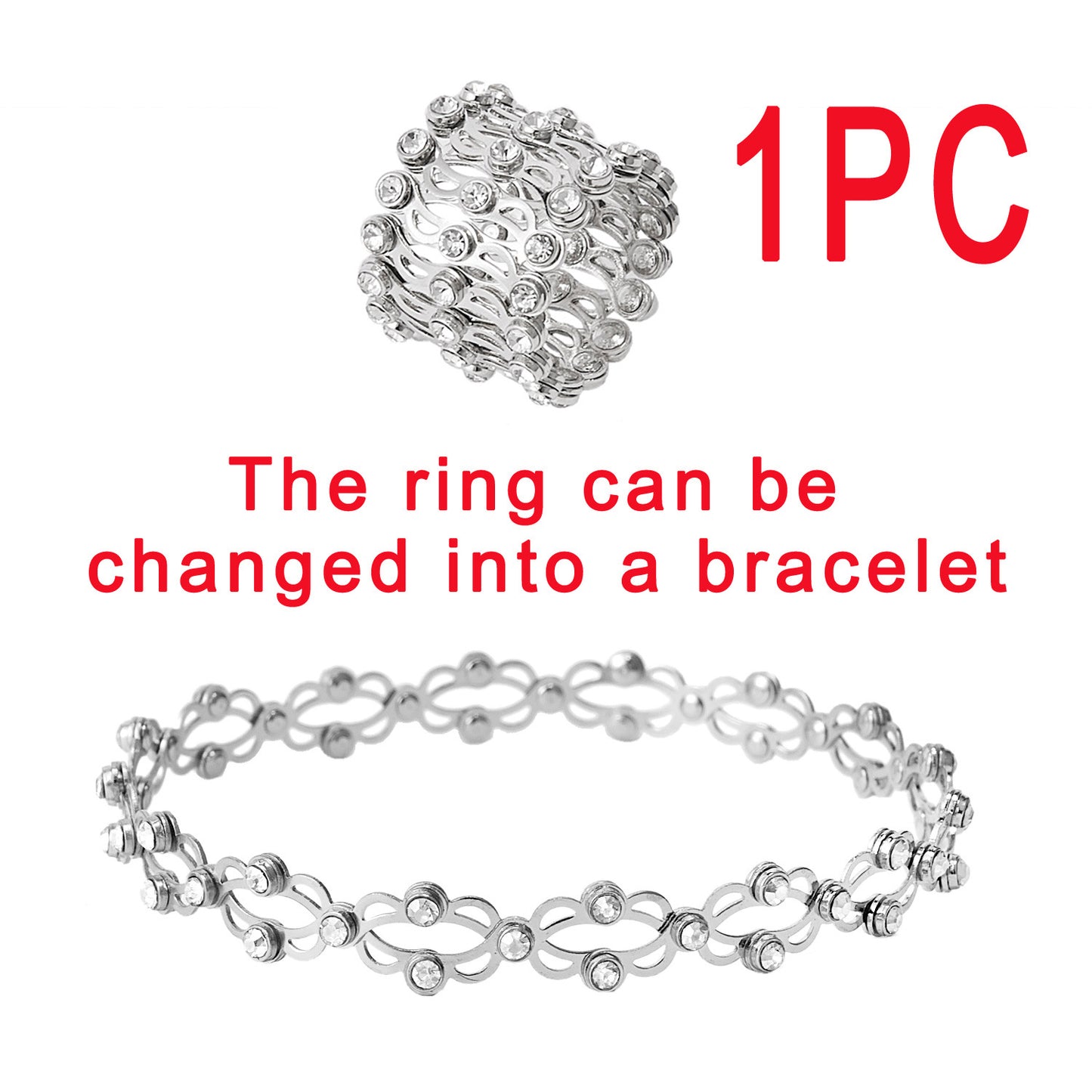2 In 1 Folding Retractable Rings Bracelet