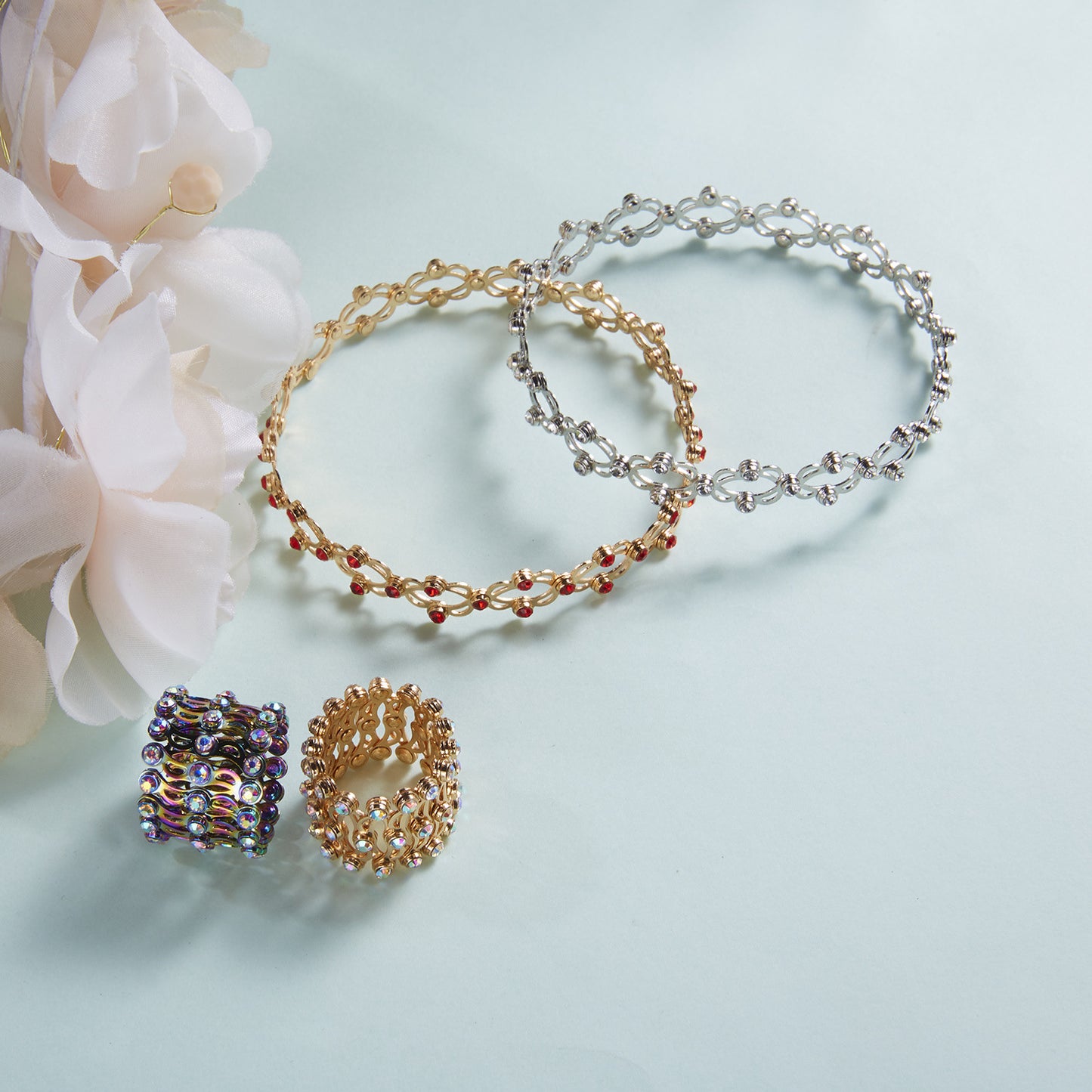 2 In 1 Folding Retractable Rings Bracelet