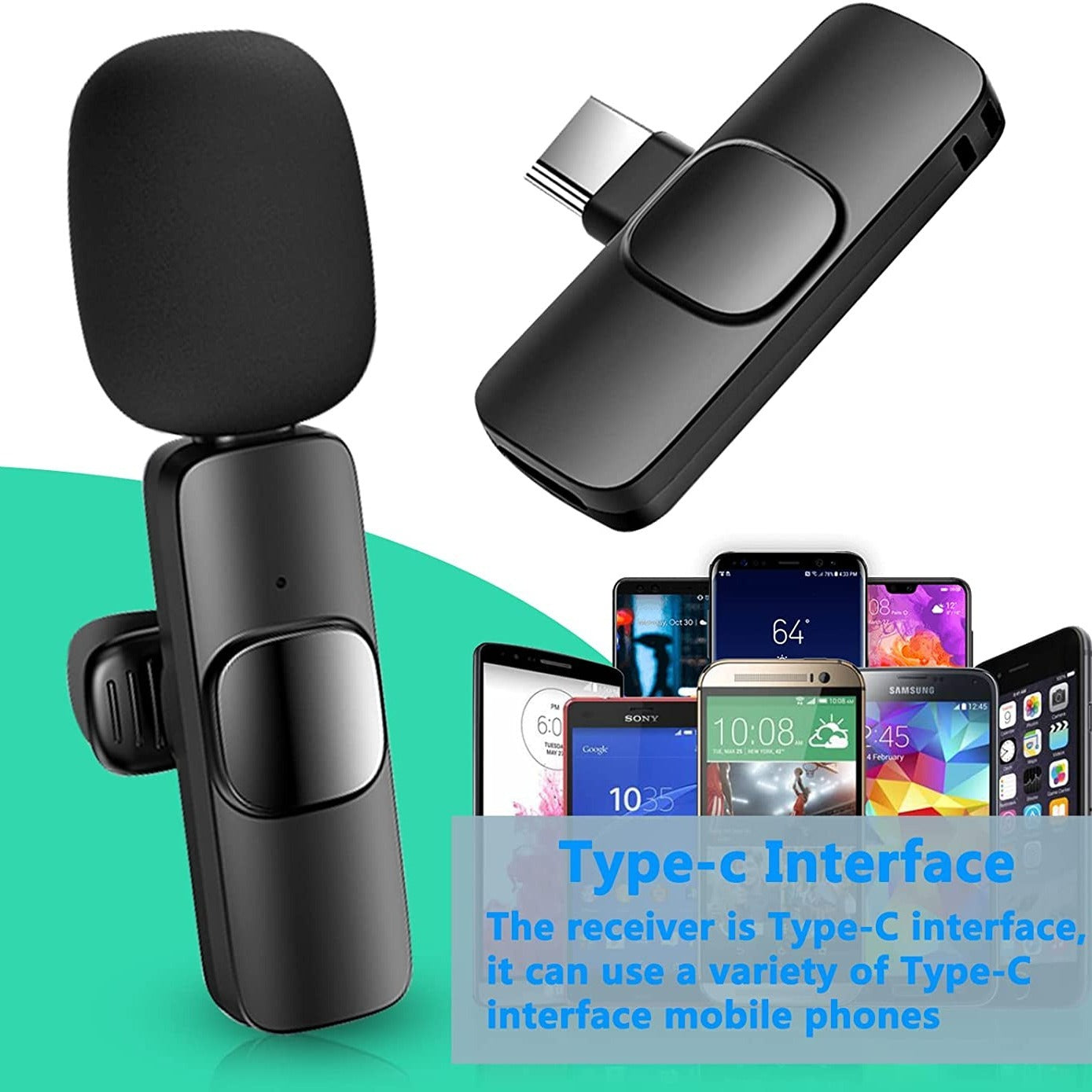 Wireless Lapel Microphone For IPhone IPad Professional Wireless Clip Mic - Cordless Omnidirectional Condenser Recording Mic For Interview Video Podcast Vlog YouTube