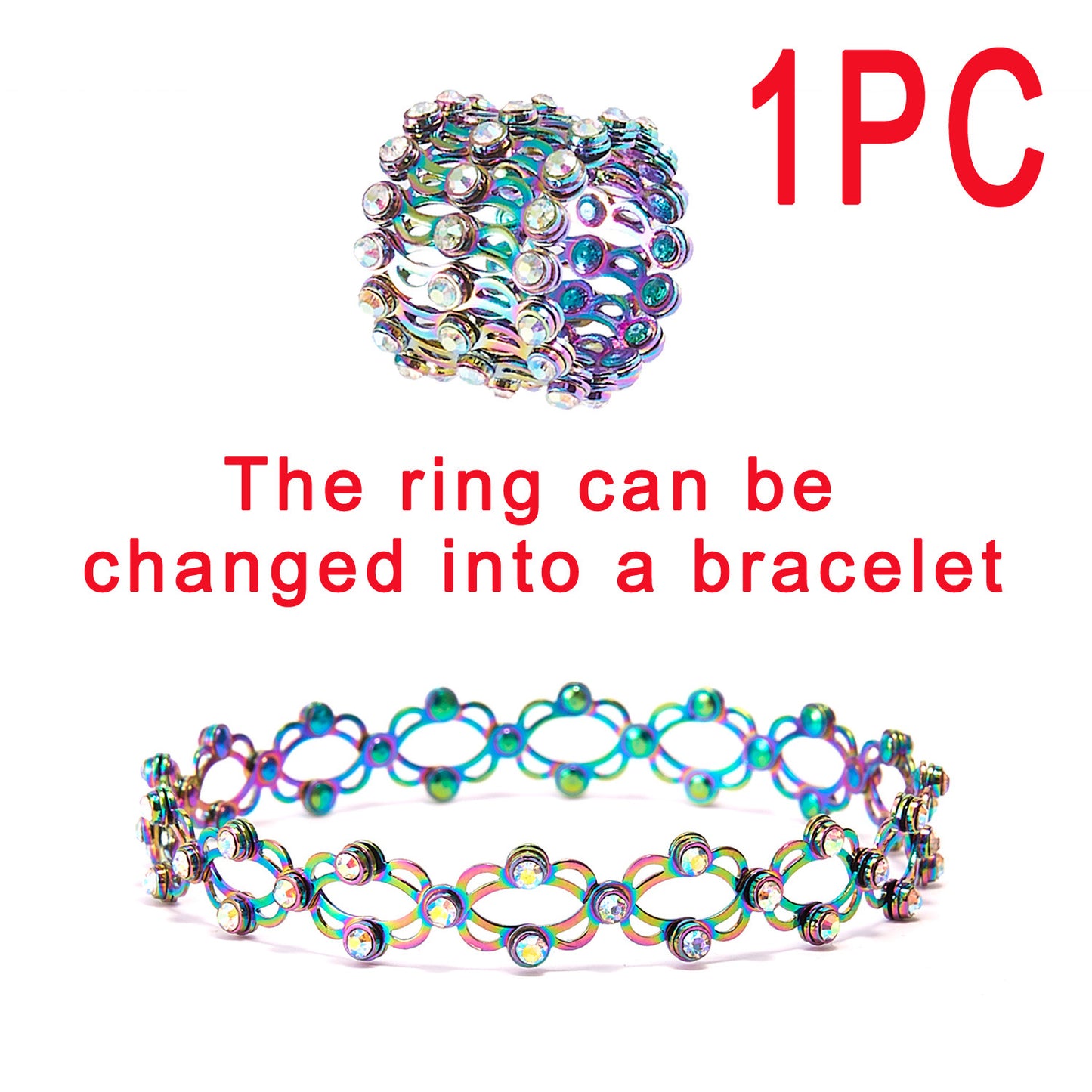 2 In 1 Folding Retractable Rings Bracelet