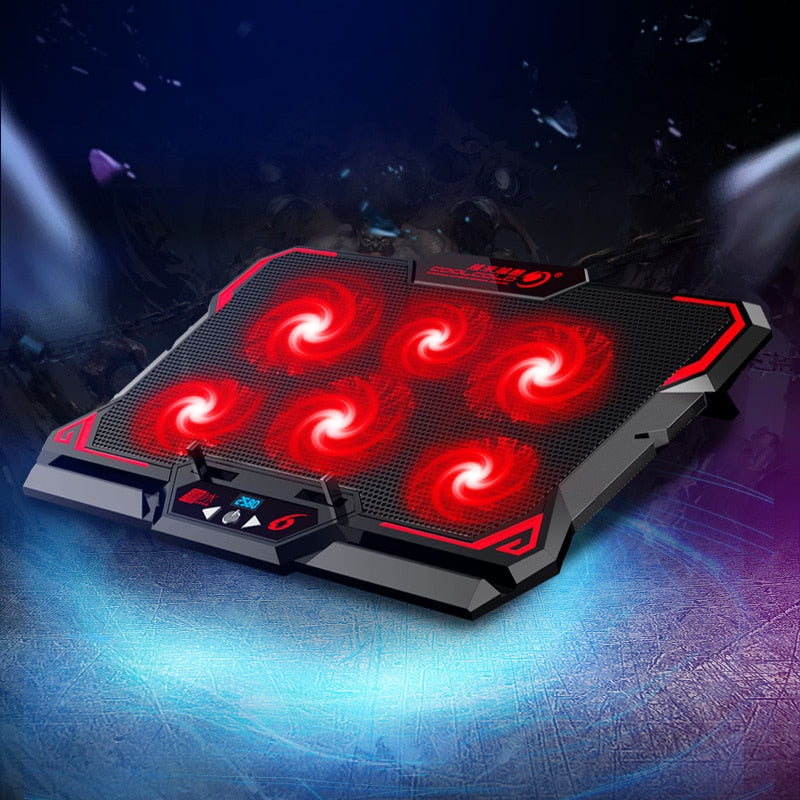 Laptop Cooling Pad, Laptop Cooler with 6 Quiet Led Fans for 15.6-17 Inch Laptop Cooling Fan Stand, Portable Ultra Slim USB Powered Gaming Laptop Cooling Pad, Switch Control Fan Speed Function