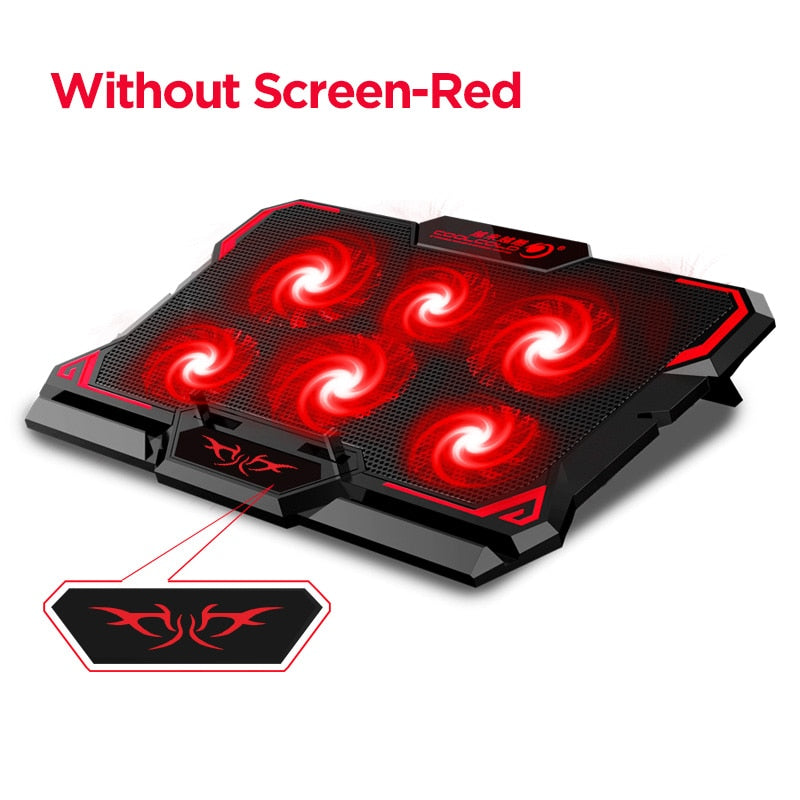 Laptop Cooling Pad, Laptop Cooler with 6 Quiet Led Fans for 15.6-17 Inch Laptop Cooling Fan Stand, Portable Ultra Slim USB Powered Gaming Laptop Cooling Pad, Switch Control Fan Speed Function