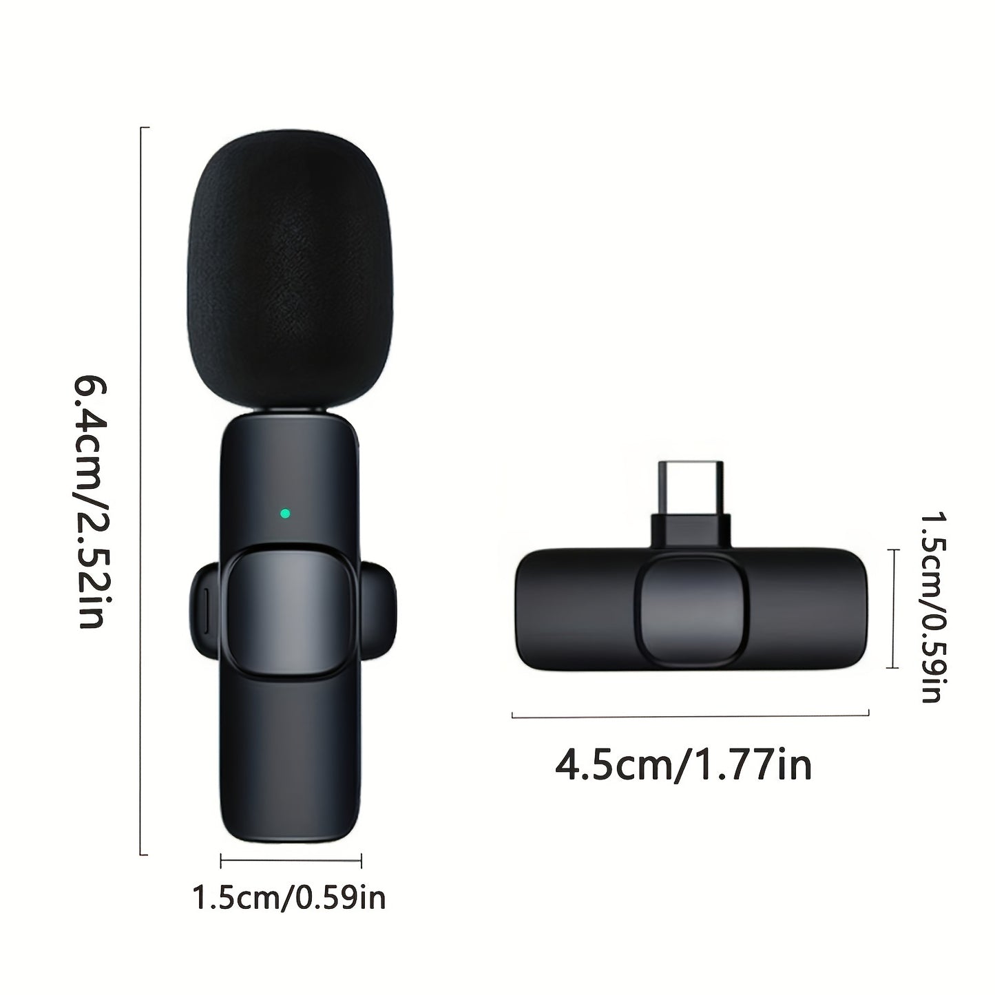 Wireless Lapel Microphone For IPhone IPad Professional Wireless Clip Mic - Cordless Omnidirectional Condenser Recording Mic For Interview Video Podcast Vlog YouTube