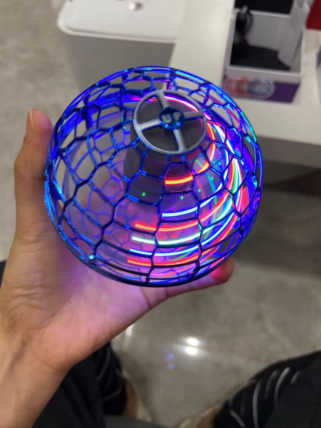 Flying Ball Spinner Toy Hand Controlled Drone Helicopter 360 Rotating Mini UFO With Light Kids Gifts