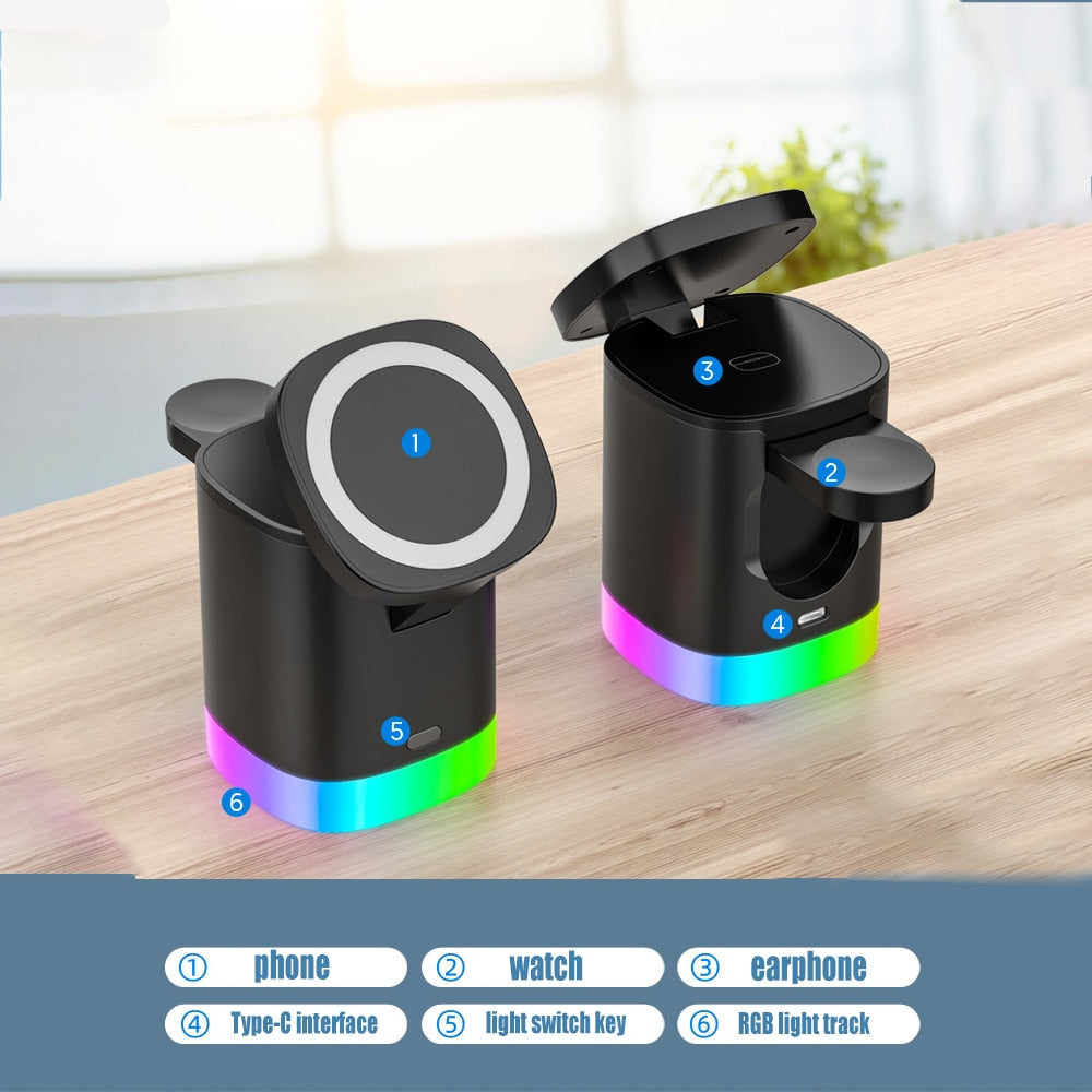 3 in 1 Magnetic Wireless Fast Charger