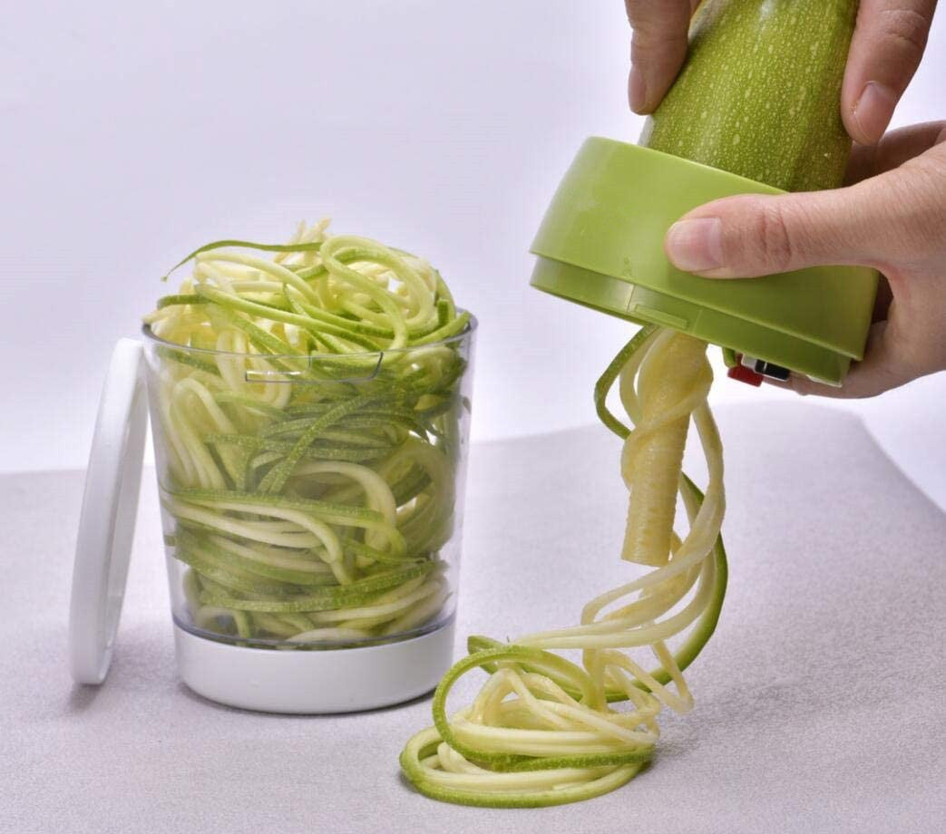 5-in-1 Spiralizer Vegetables Slicer Adjustable Spiral Cutter with Container