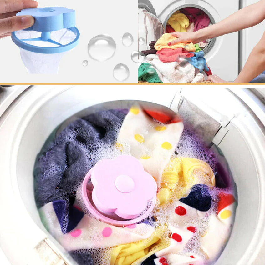 2 Pcs Floating Pet Fur Catcher Laundry Lint Pet Hair Remover for Washing Machine