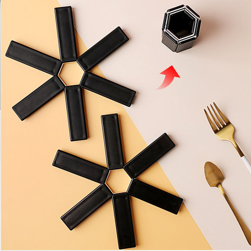 Foldable Pan Mat Sturdy Heat Resistant ABS Heat-insulated Anti-slip Anti-scald Pot Placemat For Kitchen Insulation Pads
