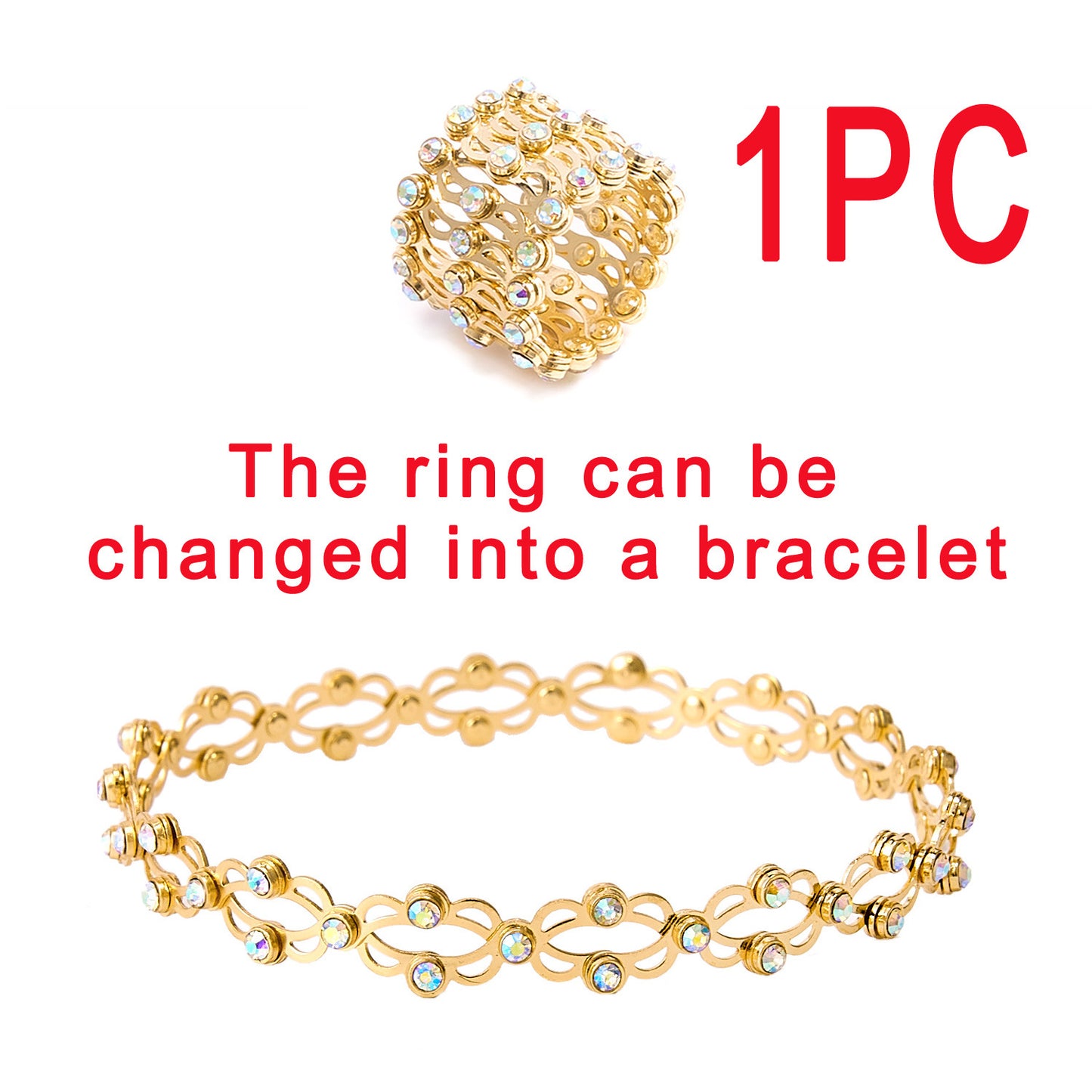 2 In 1 Folding Retractable Rings Bracelet