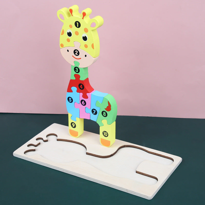 Children's Cartoon Number Animal Early Education Puzzle