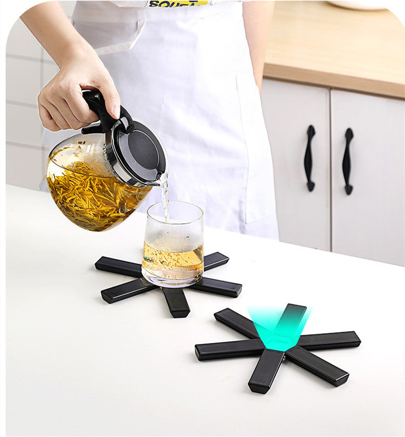 Foldable Pan Mat Sturdy Heat Resistant ABS Heat-insulated Anti-slip Anti-scald Pot Placemat For Kitchen Insulation Pads