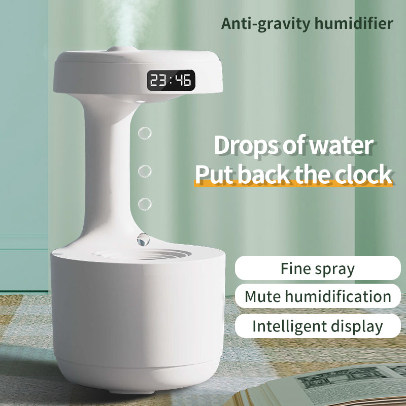 Anti-Gravity Humidifier With Clock Water Drop Backflow Aroma Diffuser