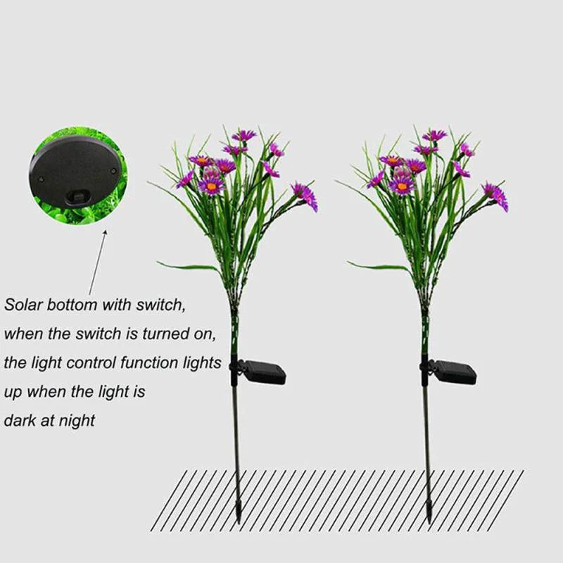 Solar Garden Lights LED Flower Stake Lamp Outdoor Yard Waterproof Patio Decor