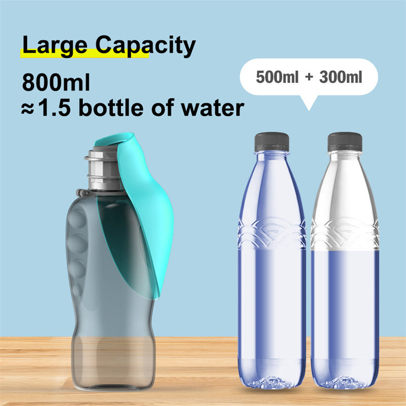 800ml Portable Dogs Water Bottle High Capacity Leakproof