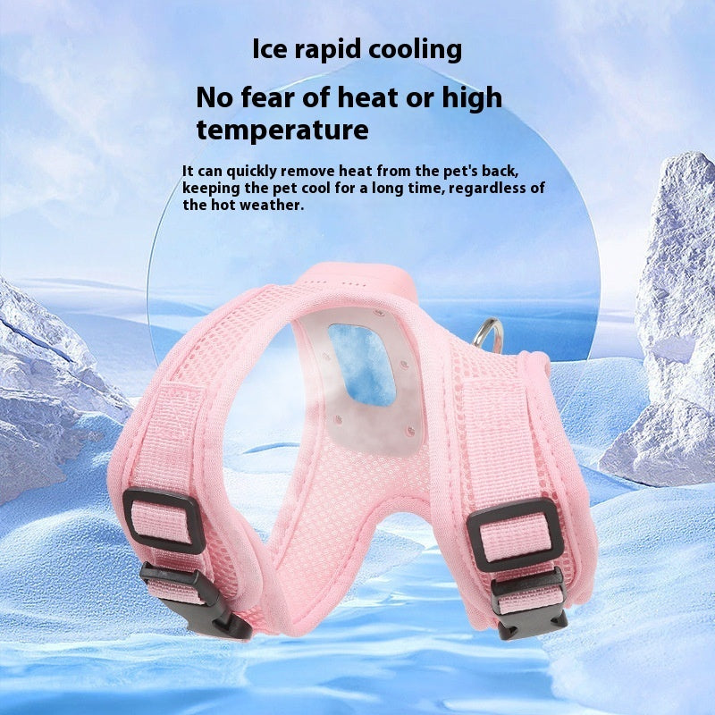 Pets Dog Vest Chest Strap Harness Air Conditioner Cooling And Breathable With Air Conditioner