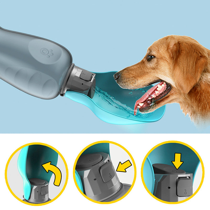 800ml Portable Dogs Water Bottle High Capacity Leakproof