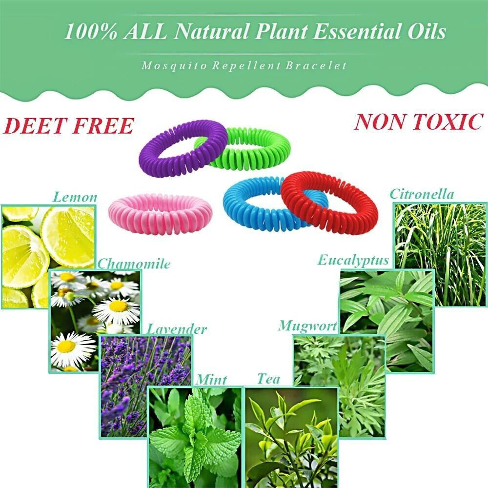 24 Pack anti Bug Insect Pest Repellent Bracelet Wrist Band Natural Protection US