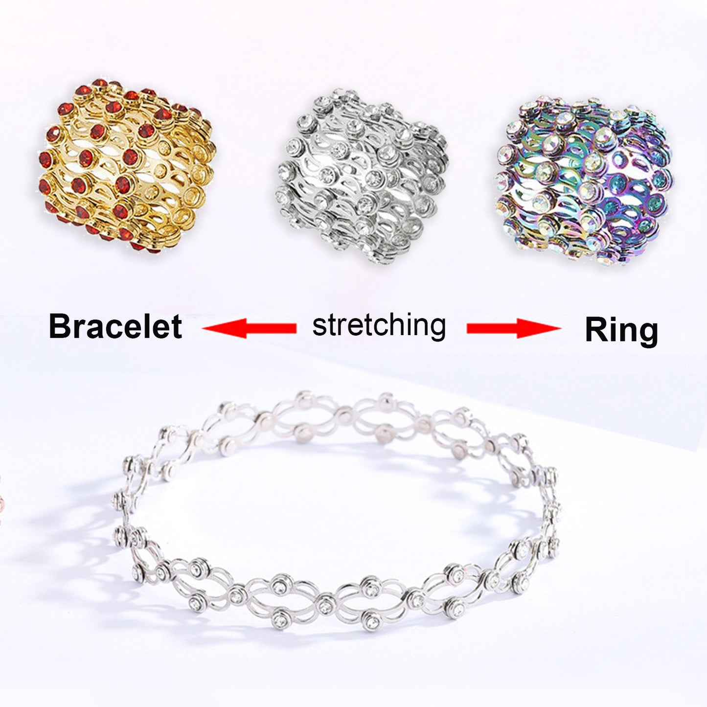 2 In 1 Folding Retractable Rings Bracelet