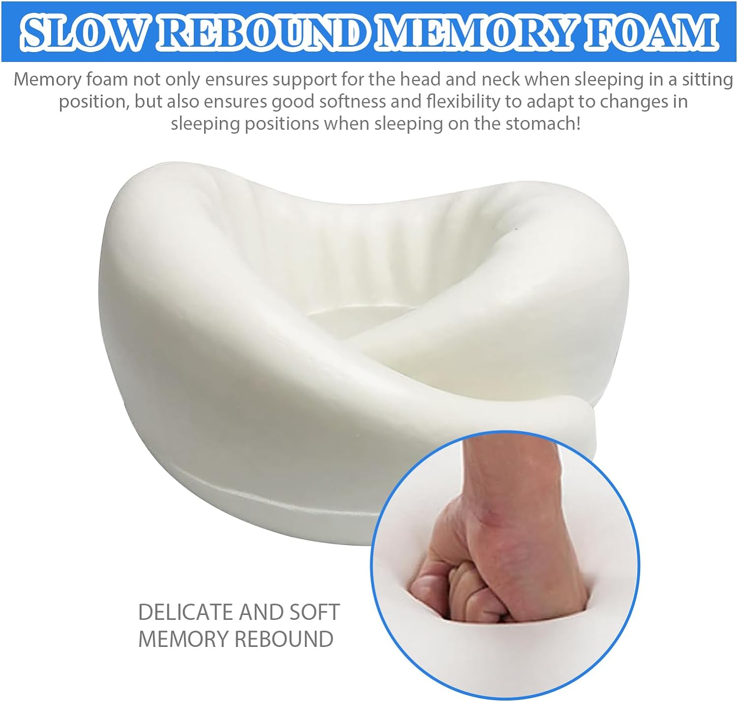 "Memory Foam Travel Neck Pillow - 360° Support for Airplanes"