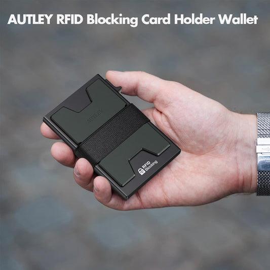 Ultra-Sleek RFID Blocking Wallet - Holds 12+ Cards and Cash (Black)