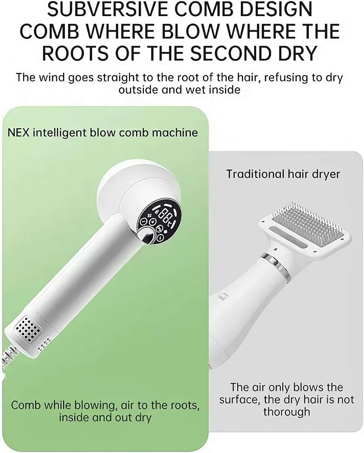 "2-in-1 Dog Hair Dryer and Brush Combo - Quiet & Efficient Grooming Tool for Small to Medium Pets"