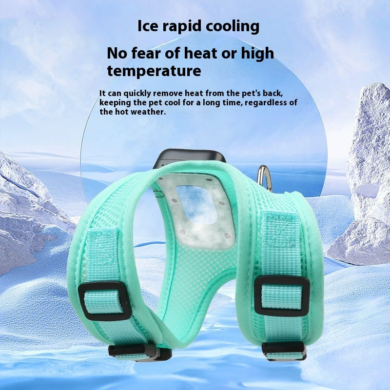 Pets Dog Vest Chest Strap Harness Air Conditioner Cooling And Breathable With Air Conditioner