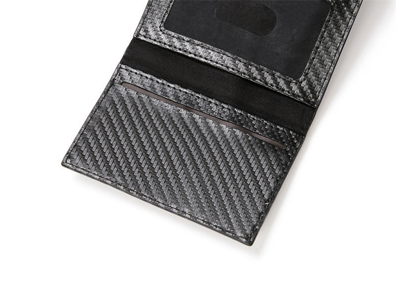 Carbon Fiber Pattern Magnetic Tracker Multi-function Card Holder