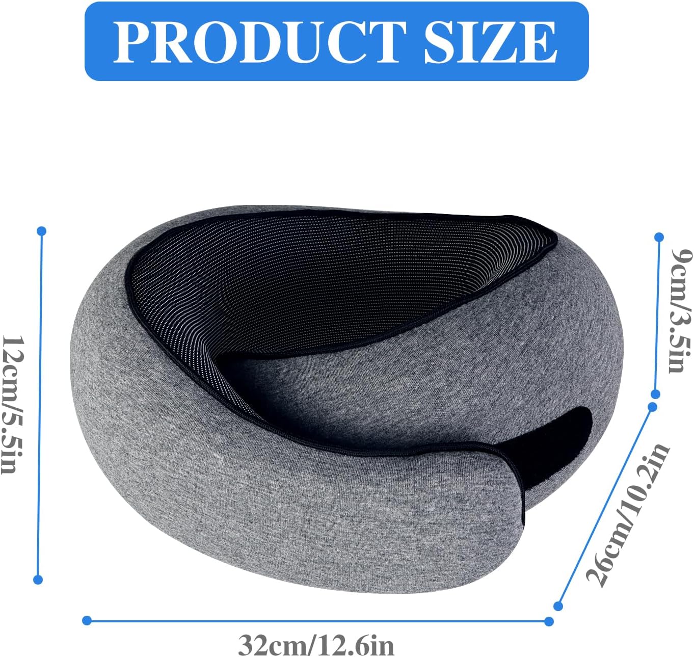 "Memory Foam Travel Neck Pillow - 360° Support for Airplanes"