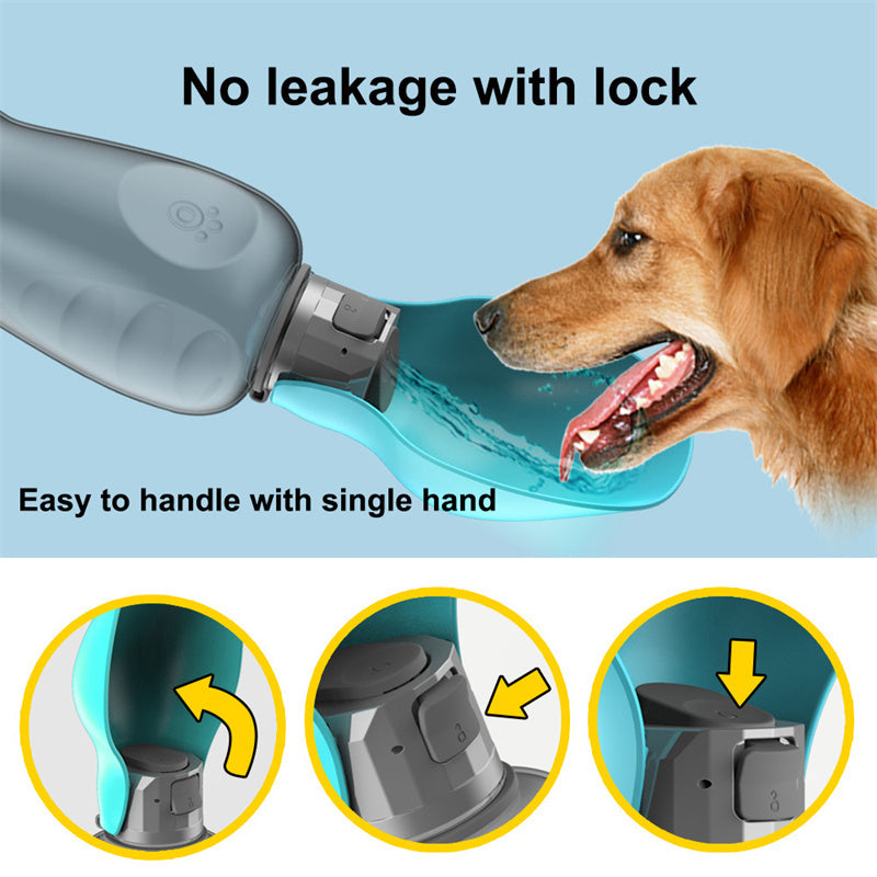 800ml Portable Dogs Water Bottle High Capacity Leakproof