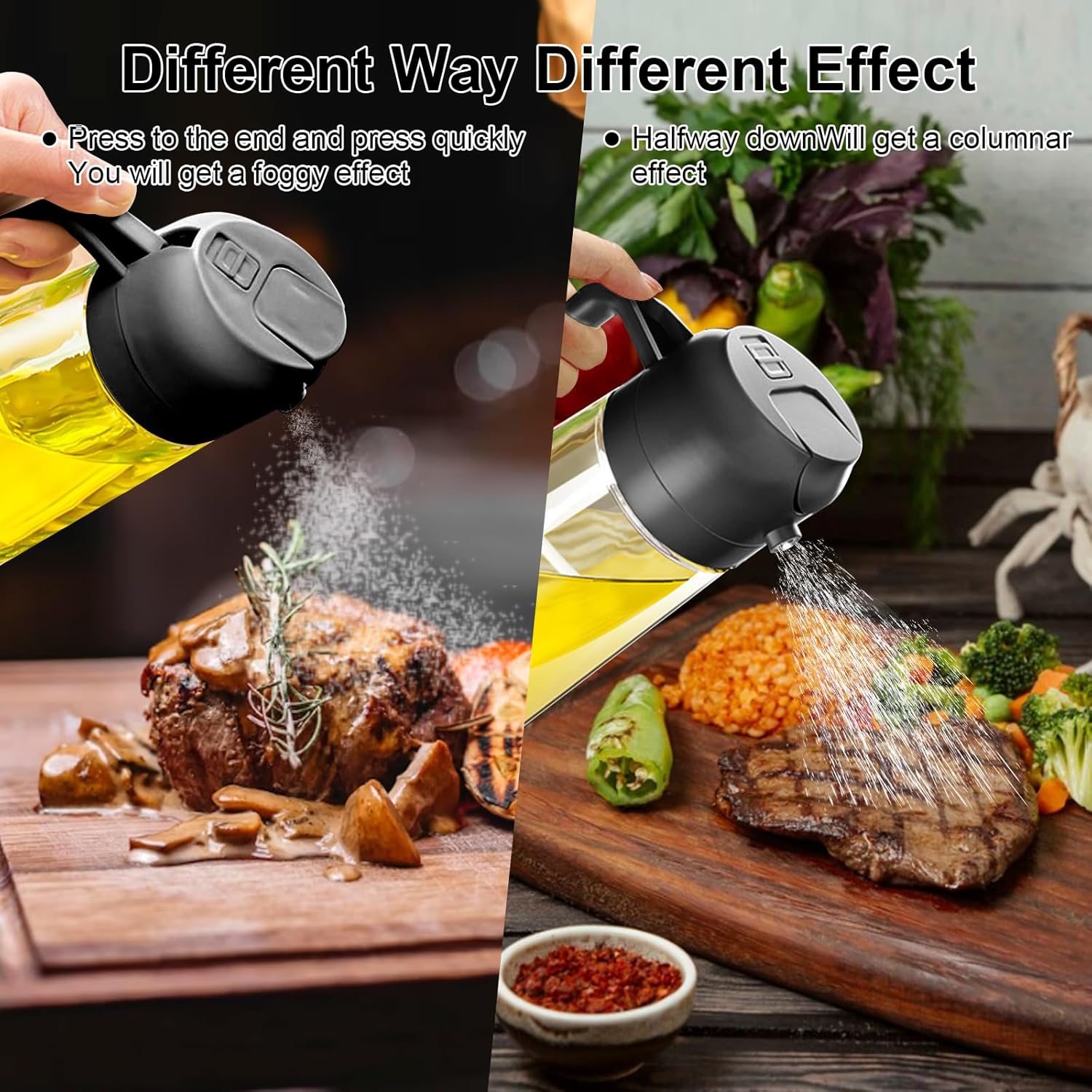 "2-in-1 Olive Oil Dispenser Bottle with Comfortable Handle - Perfect for Cooking and Grilling!"