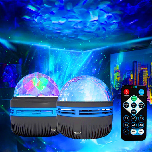 Remote Control Water Ripple Lamp, Bedroom Night Light Projector for Kids, Adult/Party/Gif