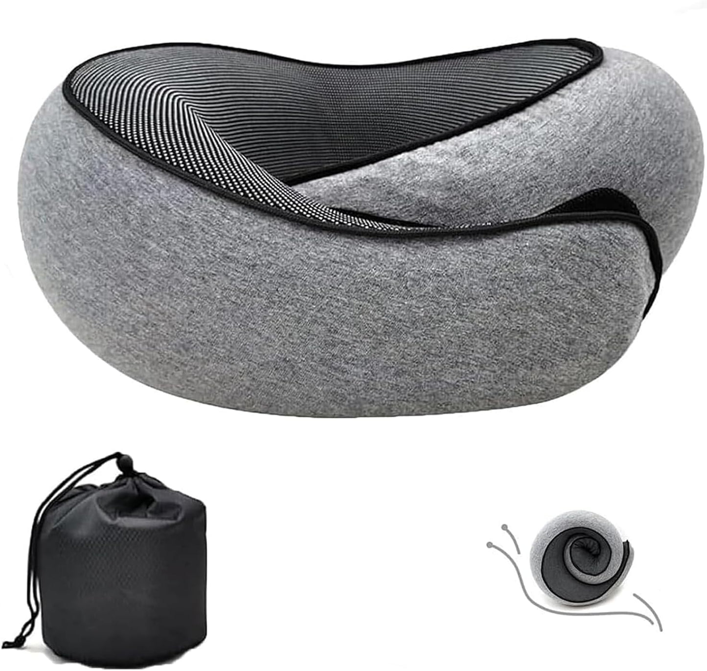 "Memory Foam Travel Neck Pillow - 360° Support for Airplanes"