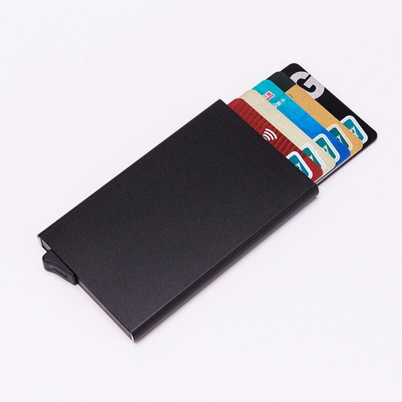 Mens RFID Blocking Slim Money Clip Carbon Fiber Wallet ID Credit Card Holder New