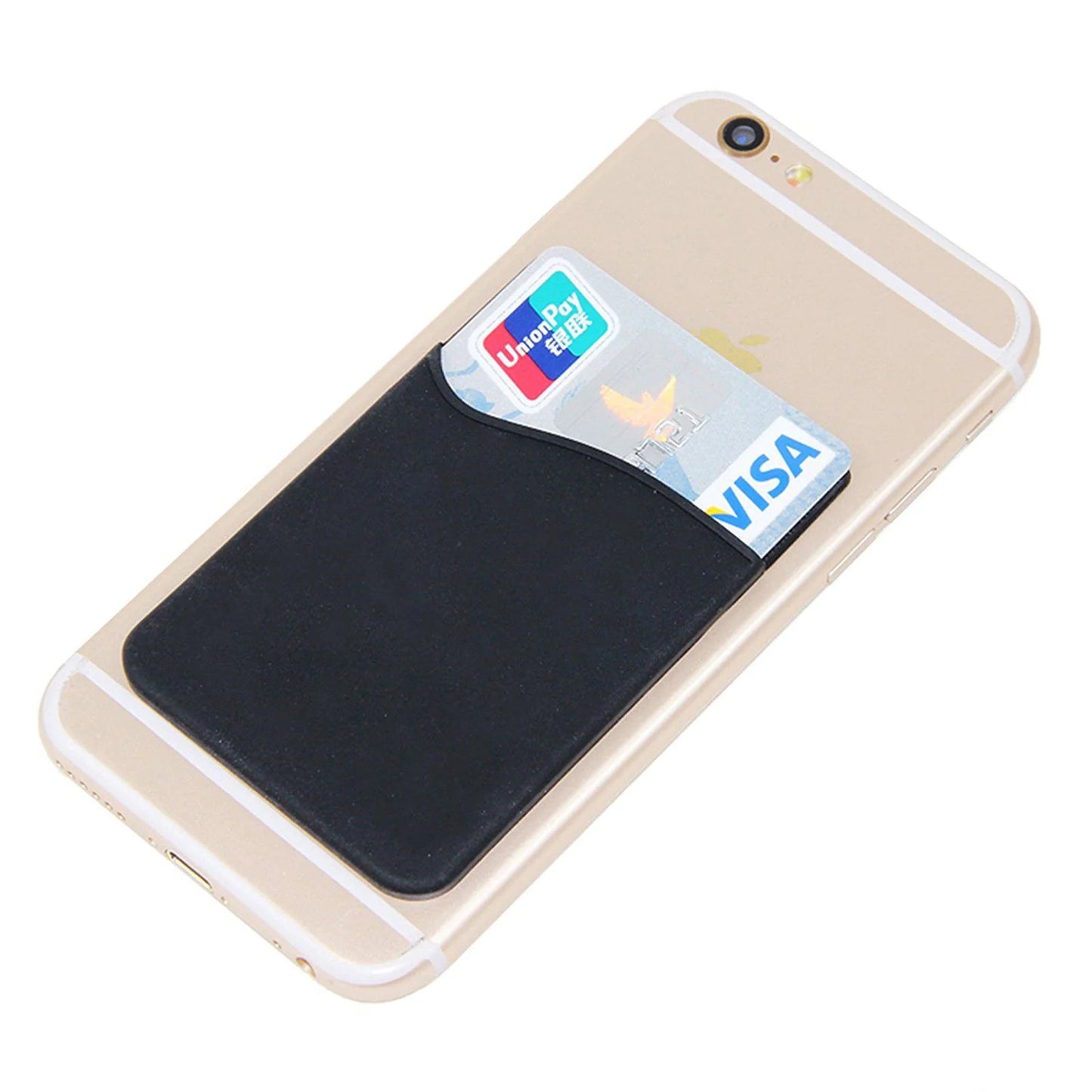 5X Silicone Credit Card Holder Cell Phone Wallet Pocket Sticker Adhesive Black