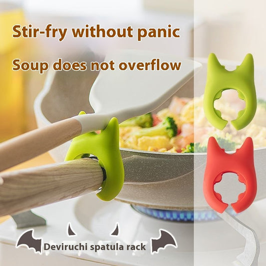 Spoon Rest for Cooking - Wok Spatula Holder Silicone Adjustable Kitchen Utensil Rest for Pot Boil Over Spill Stopper Kitchen Gift Gadgets Anti-Overflow