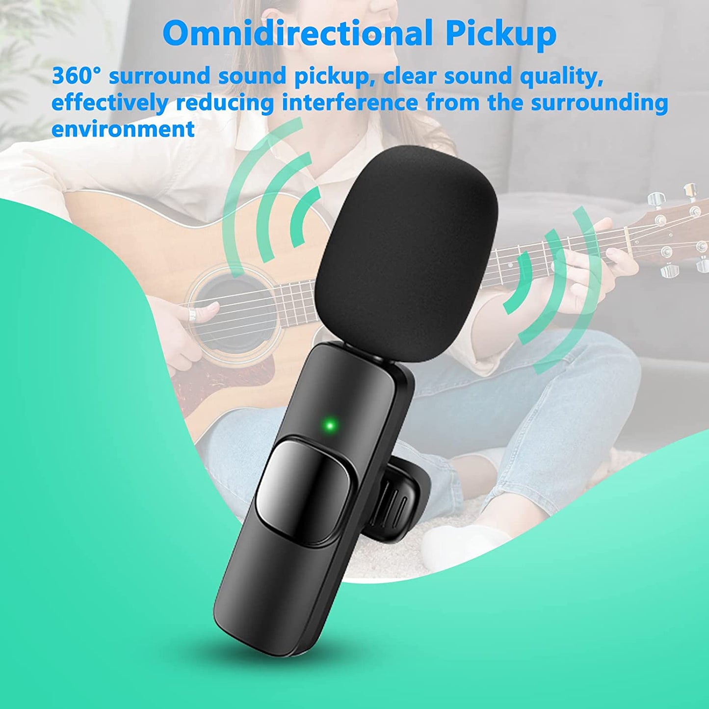 Wireless Lapel Microphone For IPhone IPad Professional Wireless Clip Mic - Cordless Omnidirectional Condenser Recording Mic For Interview Video Podcast Vlog YouTube