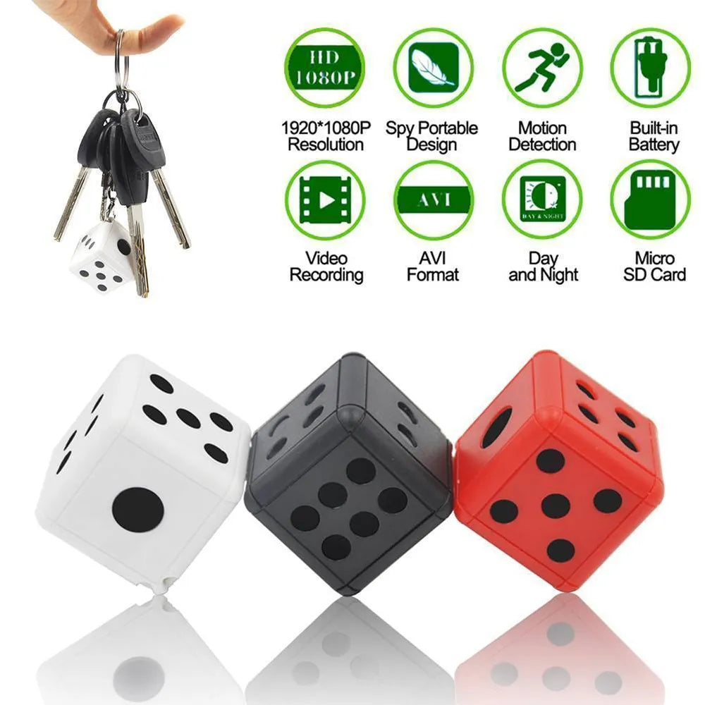 Mini Dice Camera, Portable Wireless Nanny Cam with Night Vision and Motion Detection, Covert Security Camera for Home and Office
